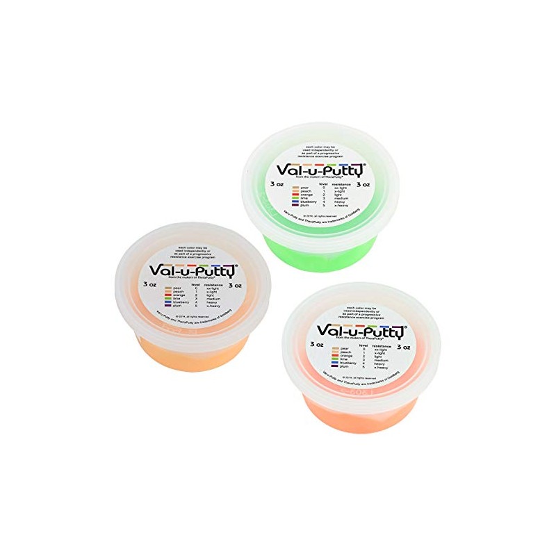 Val-u-Putty Exercise Putty - Peach, Orange, Lime - 3 oz