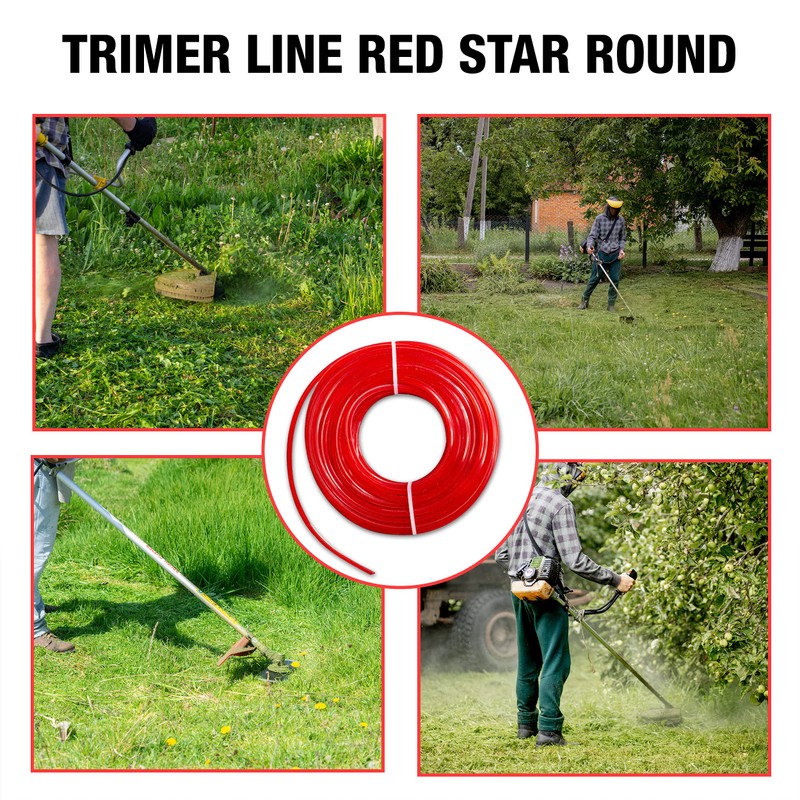 MYPURECORE Strimmer Line Red Star – 2.4 mm x 15