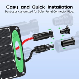 Bateria Power 100 Pairs Solar Connector Caps, IP68 Weather Resistant Dust Male and Female Cap for Solar Panel Connectors