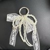 88flix Keychain, Cute, Sukuba, Korean Charm, Y2K Pearl, Ribbon, Women's,