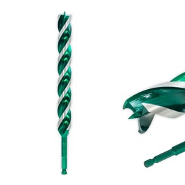 1" x 9" Auger Drill Bit for Wood, Hex Shank Tri-Flute Drill Bits, Ship Auger Long Drill Bit for Soft and Hard Wood, Plastic, Drywall, Tree Stump and Composite Materials