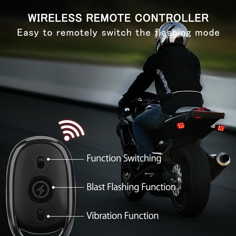 SEISSO 4-Pack Wireless Remote Control Anti-Collision LED Strobe Lights Kit