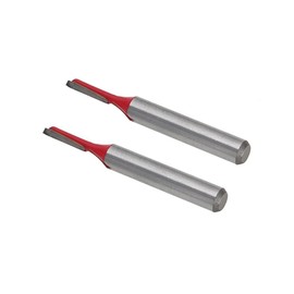 Router Bit 1/4" Shank 1/8" Cutting Dia Single Straight Flute Carbide for Woodworking Carpentry Milling Cutter Tool Red 2pcs