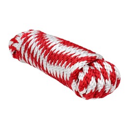 Extreme Max 3008.0145 Solid Braid MFP Utility Rope - 1/4" x 10', Red/White