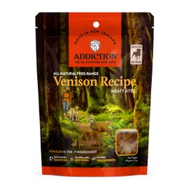 Addiction Meaty Bites - Hypoallergenic Dog Treats - Made in New Zealand - High Meat Content - Gluten and Grain-Free - Soft and Allergy Friendly (Venison, 4 Ounces - 6 Packs)