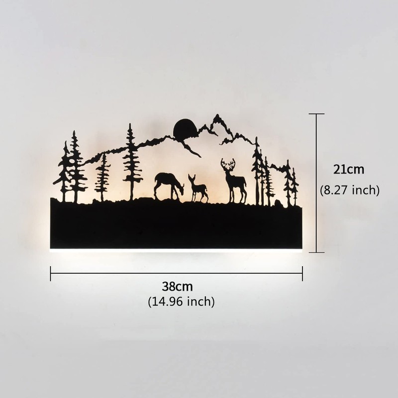 OIUNWLC Wall Sconce LED Wall lamp (Sunset Deer)
