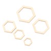 205Pcs Hexagonal Wooden Cutouts 5 Sizes Light Durable Odourless Blank