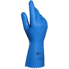 MAPA Professional JERSETTE 308 – Food Safe Gloves in Latex, Waterproof Gloves, Blue, Size 6 Protective Gloves (1 Pair)