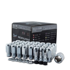 MR LUGNUT: Custom Installation KIT for 8 Lug Wheels. KIT Includes: 32 LUGS/WASHERS, 1 Key & 4 HIGH Pressure Stems, 14x2.00 Thread, Acorn LUGNUT with MAG Seating.