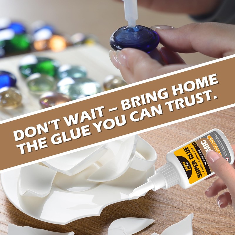 Ceramic Super Glue Liquid, Clear Instant Cyanoacrylate Adhesives for Ceramic