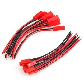 YXQ 10Pairs JST 2 Pin Male Female Connector 22AWG Red Black 150mm Wire for RC Plane Battery