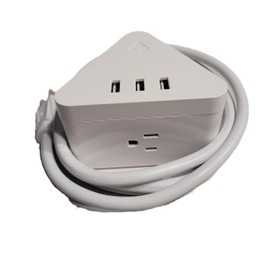 Triangle Shaped Smart Power Strip with 3 AC Outlets and 3 USB Ports, WiFi Enabled, Compatible with Alexa and Google Home, White