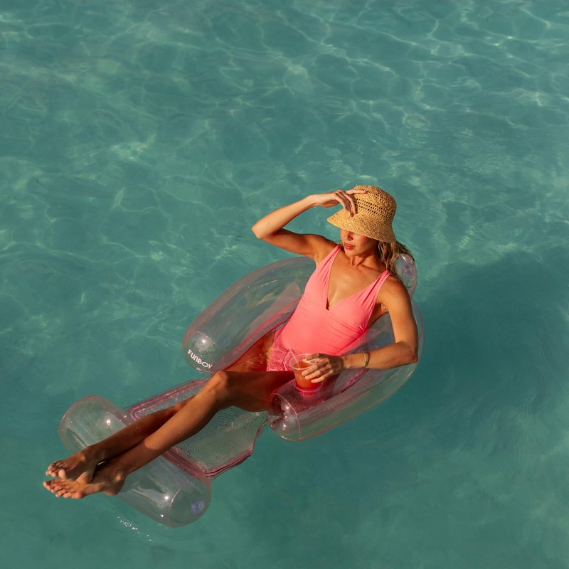 FUNBOY Clear Pink Mesh Chair 2-in-1 Water Chair with Cooling
