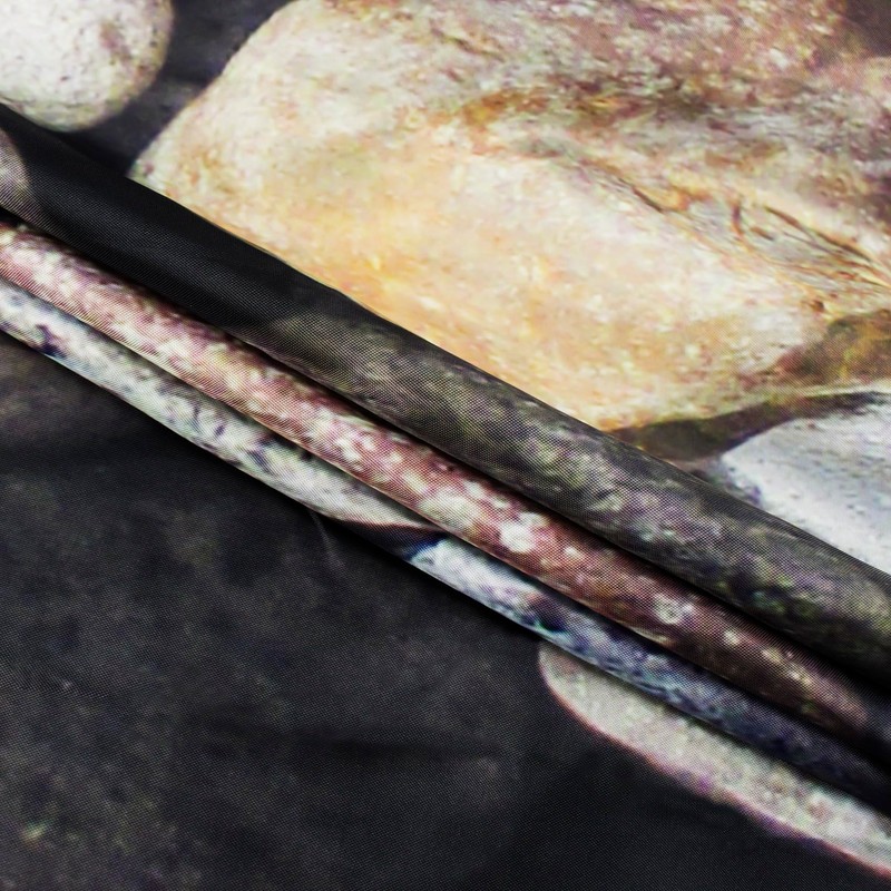LB Stones Shower Curtain River Bed Gravel Rock Cobblestone Natural
