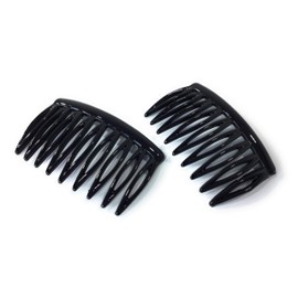 2 x Mini Side Combs Approx. 5.2 x 3 cm Black Split Tooth Comb Made in France (510S)