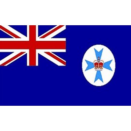 Queensland Flag 5ft x 3ft Large - 100% Polyester - Metal Eyelets - Double Stitched