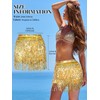Monbessi Sequin Skirt for Women Cute Tassel Belly Dance Skirt