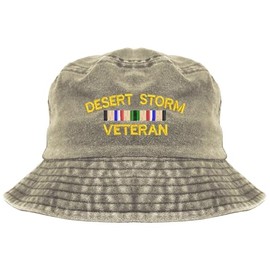 Desert Storm veteran embroidered bucket hat, cool gift, Khaki bucket hat