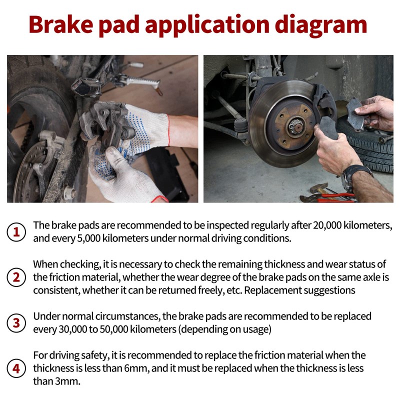 Road Passion Front and Rear Brake Pad Set Replacement for