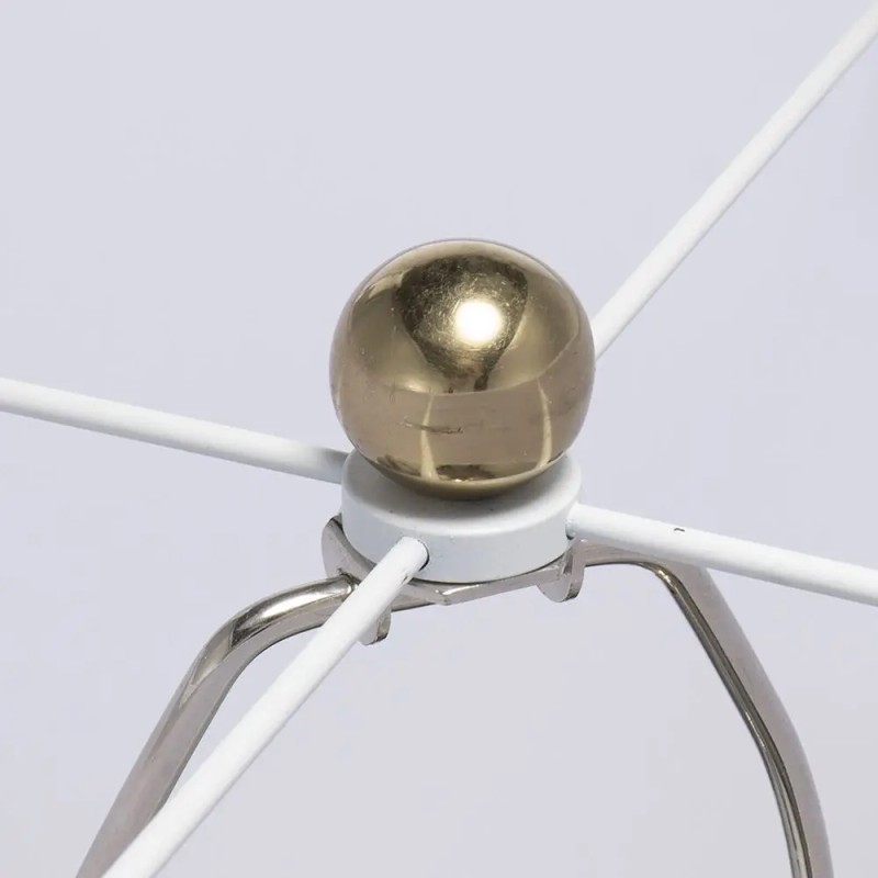 D18x31 Round Aluminum Gold Table Lamp with White Fabric Shade