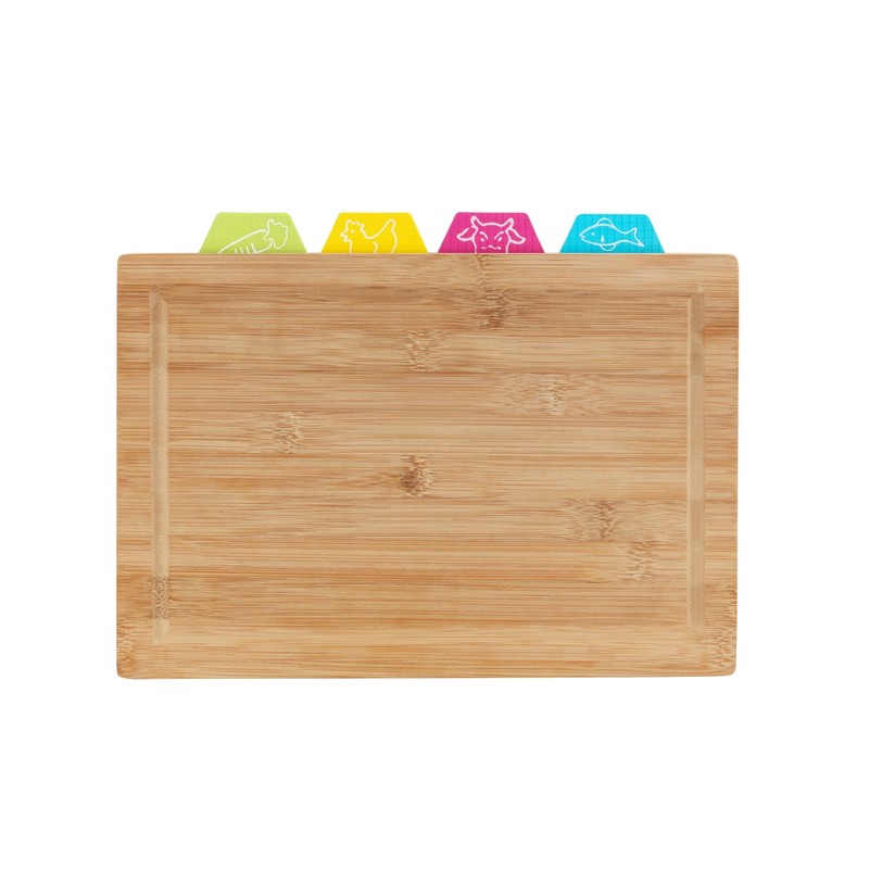 WENKO Bella Bamboo Chopping Board with Juice Groove and 4