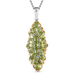 Shop LC Peridot 925 Sterling Silver Vermeil Yellow Gold Platinum Plated Pendant Necklace for Women Jewelry Size 20" Ct 3.81 Birthday Gifts
