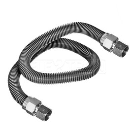 Flextron FTGC-SS14-72H Flexible Line, Pipe Connector Outer 1/4 in. Inside Diameter x 3/8 in FIP Fittings Uncoated Stainless Steel Gas Hose 72 in. Long