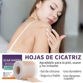 Cinta de silicona para cicatrices, (rollo de 4cm x 1.5 m) Parches silicona cicatrices para todo tipo de cicatrices,Reutilizable,Cinta de eliminación de cicatrices desnudas Elimina cicatrices antiguas y nuevas
