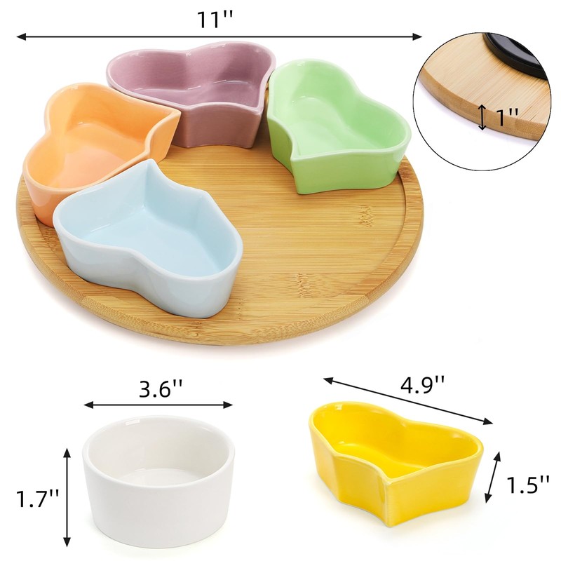 Cididu 11'' Lazy Susan Serving Tray, Ceramic 360° Rotating Serving