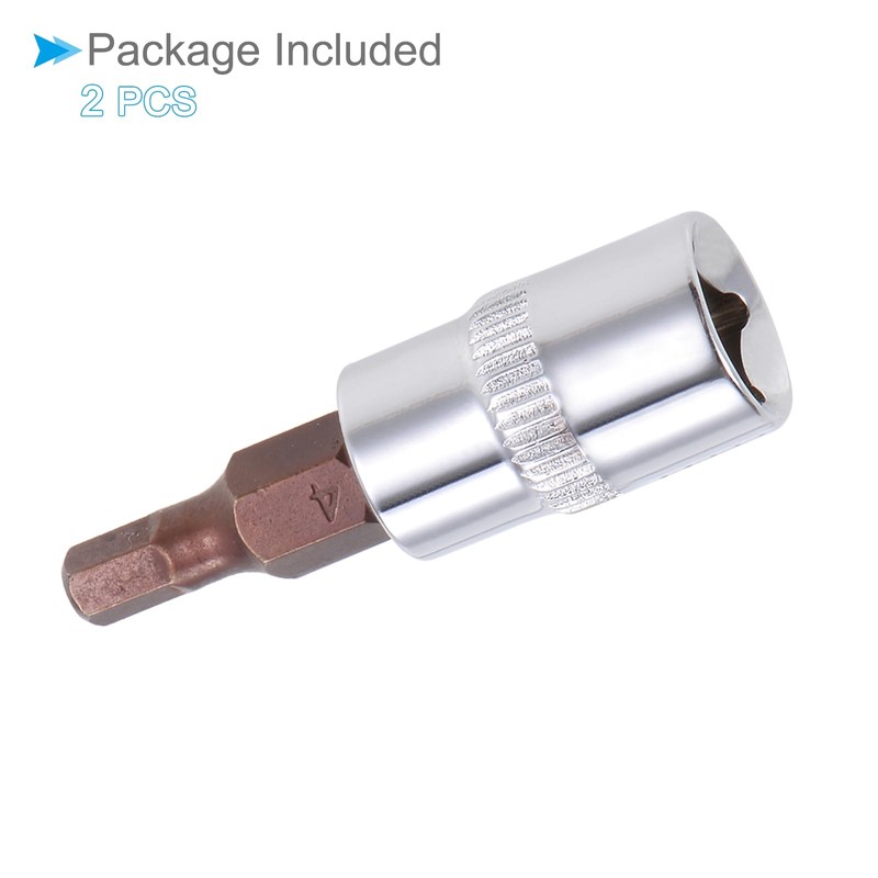 CoCud Hex Bit Socket, Metric H4 (4mm) Bit 1/4" Drive