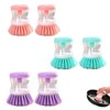6 PCS Dish Brush with Soap Dispenser, Two in One
