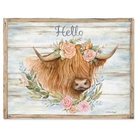 Current Highland Hello Note Cards, Susan Winget - 10 Cards with White Envelopes, 4¼ x 5½ Inch Size, Blank Inside, Add a Name, For Thank You Notes, or Graduation Gifts