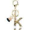 VOTACOS Initial Keychain Cute Letter Key Chain Backpack Accessories White