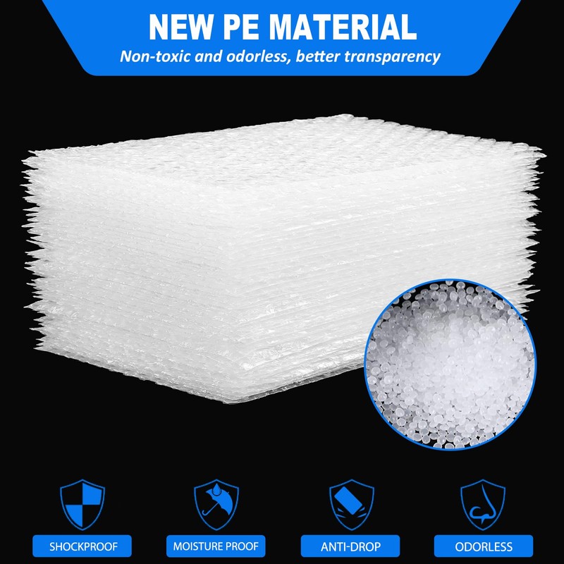 50 Pcs Clear Bubble Pouches Bags, 6”x 8” Thickening Shockproof