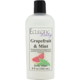 Eclectic Lady Liquid Pearl Body Wash - Grapefruit and Mint Scent 3-in-1 Use For Bubble Bath, Hand Soap & Body Wash, Phthalate-Free Grapefruit and Mint Fragrance, Handcrafted in USA (8 oz)