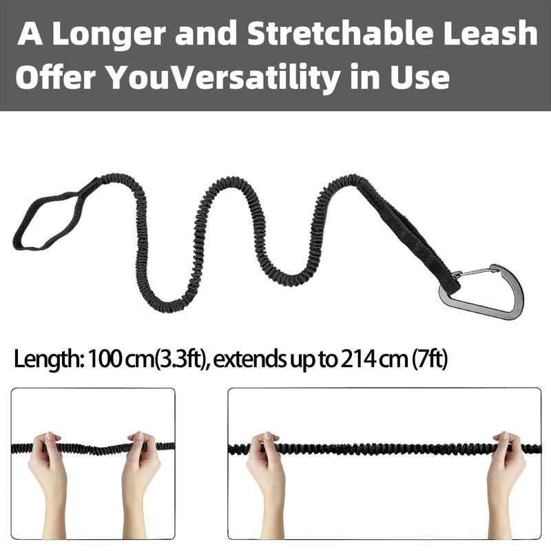 MOOCY Kayak Paddle Leash Kayak Rod Leash, 3-7 ft Stretchable