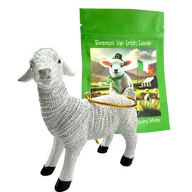 Irish Sheep Ornament St Patrick’s Decoration Little Lamb Home Figurine Ireland Souvenir Mini Statue in Matching Gift Bag
