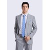 HISDERN Mens Sky Blue Plaid Tie and Pocket Square Set