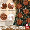 18 Pcs Velvet Christmas Tree Ornament Poinsettia Flower, Brown
