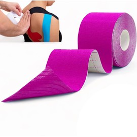 Kinesiology Sports Tape for Sport and Physio Rehabilitation - 5cm x 5m - Ideal for Tennis Elbow, Plantar Fasciitis, shin splints, Muscle Tissue Injuries, Running and Sports - Easy Tear