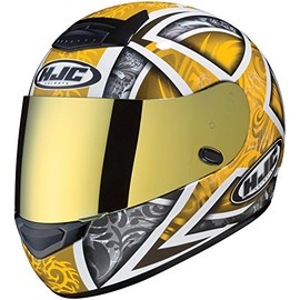 HJC Helmets HJ-17 Unisex-Adult Flip-Up-Helmet-Style Replacement Helmet Face Shield (Gold,One Size)