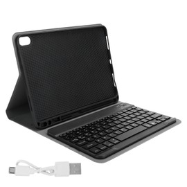 Tablet Shell Keyboard Case 7 Colors Backlit External Wireless Slim Pen Slot Protective CoverBlack