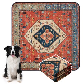 HAOCOO Washable Pee Pads for Dogs, (2 Pack) 3Ft x 3Ft Reusable Puppy Training Pads Super Absorbent Waterproof Whelping Pads,Dark Red Non-Slip Leakproof Potty Pads for Pet Housebreaking