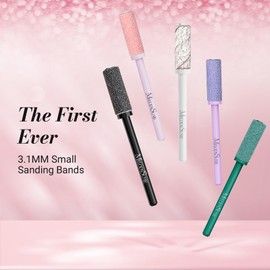 MelodySusie 50 Pcs Nail Drill Bits Small Sanding Bands with 3.1mm Mandrel Bit, 240 Extreme Fine Grit Nail File for Acrylic Nails Gel Manicures and Pedicure, Pink