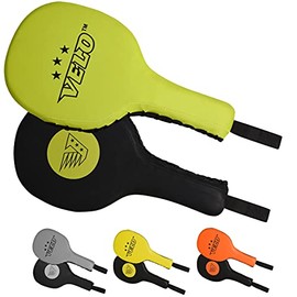 VELO Taekwondo Kick Pad Microfiber Leather Double Kicking Durable Strike Pads Kickboxing Training Combat Sports Karate Target (Green-Black, Pair)