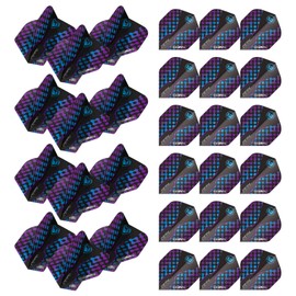 WINMAU Prism Zeta Pattern Design Extra Thick Dart Flights - 10 sets per pack (30 dart flights in total) (Black, Purple & Blue)