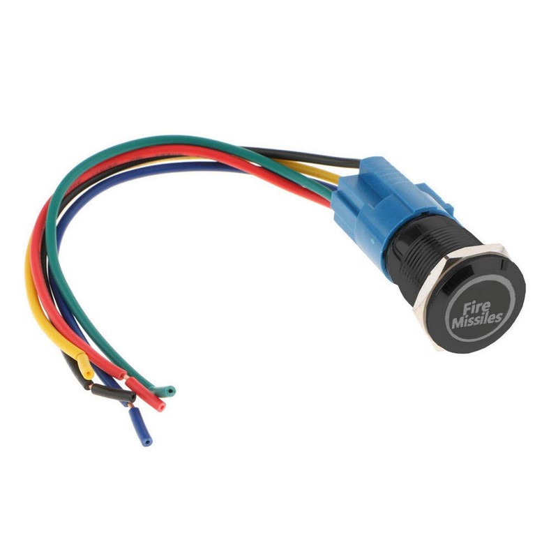 ESUPPORT Black Shell 12V Momentary Car Vehicle Red LED Light
