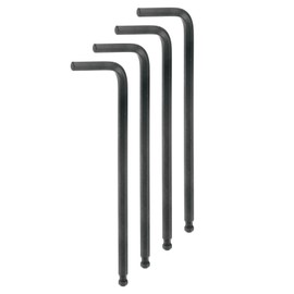 QUARKZMAN 4 Pieces Hex Key Set with Ball Head 7/32 Inch L-Shape Long Arm Hex Key Made of Chrome Vanadium Steel Repair Tool for Craftsmen, Allen Key Set, Black