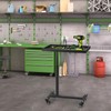 OLBRUS Adjustable Work Table with Wheels, Mechanic Rolling Tool Tray