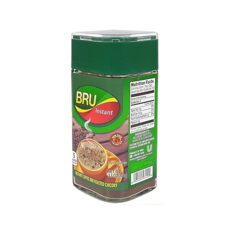 Bru Instant Coffee and Roasted Chicory, 7 oz (Package May